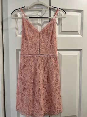 NWOT. Soprano Pink Lace Mini Dress
